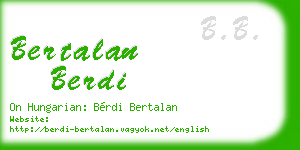 bertalan berdi business card