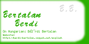 bertalan berdi business card